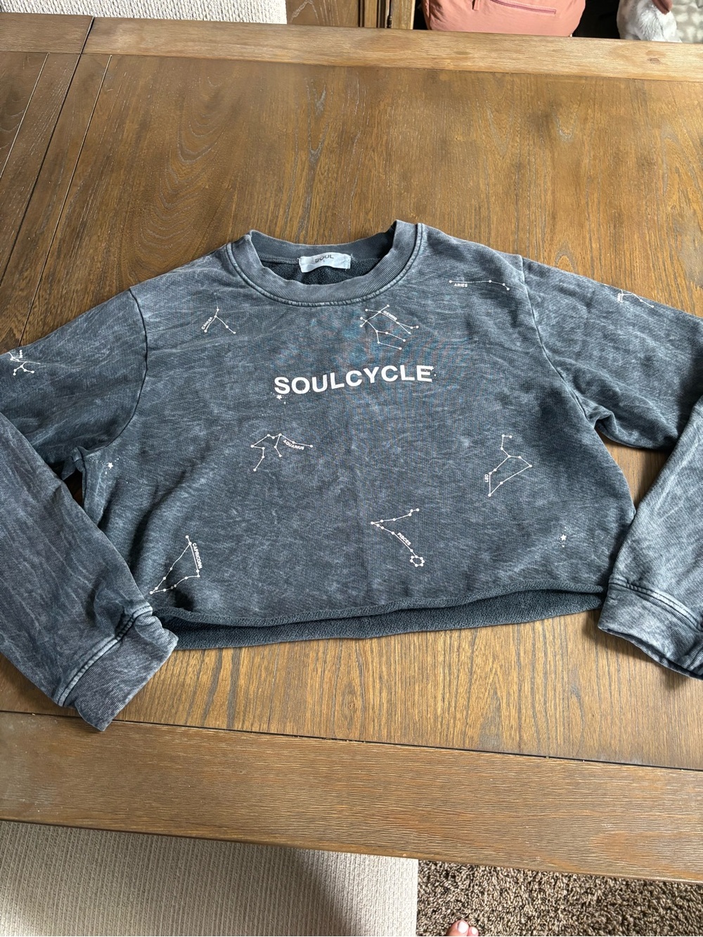 soulcycle Black Washed Constellation Cropped Sweatshirt